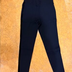 Black Leggings with Suede Accents